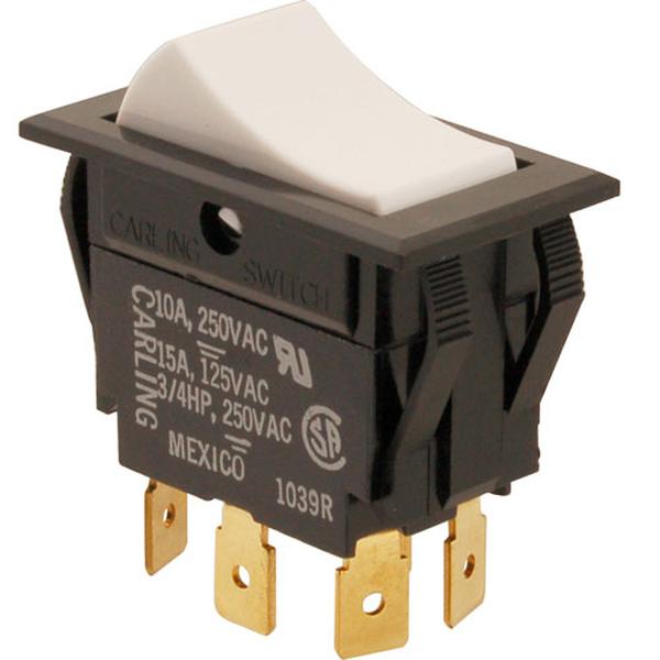 Cleveland 19992, Rocker Switch, DPDT, 7/8" x 1-1/2"