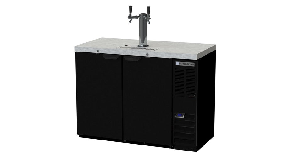Beverage Air DD48HC-1-B, 48" Solid Door Single Tower With Dual Faucets  - Direct Draw Dispenser