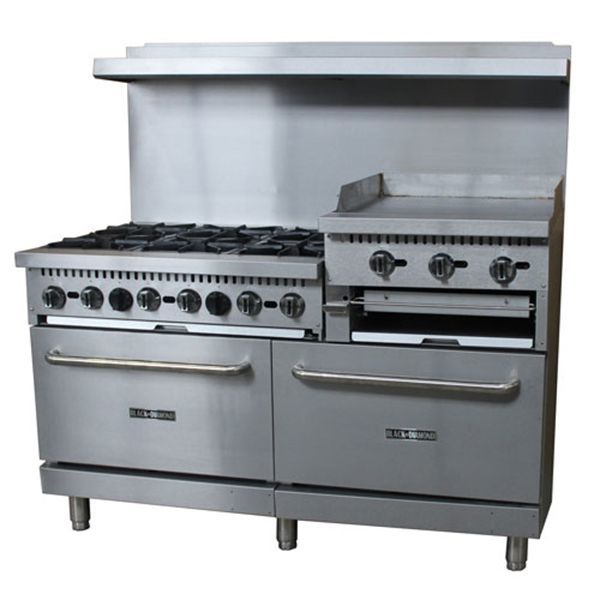 Black Diamond BDGR-6024GB, 60" Wide Gas Range/Griddle Combo
