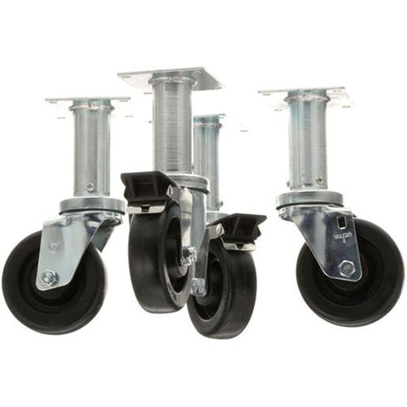 MagiKitchn B3901504, Casters with Hardware, 4 in. Wheel, 9 in. Lift, Set of 4
