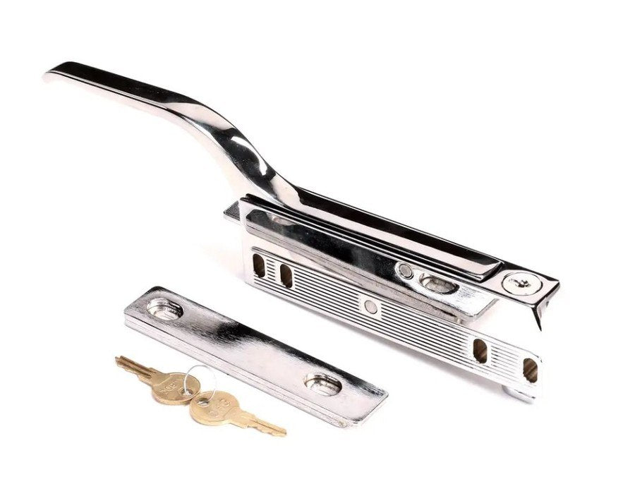 Carter-Hoffmann 18302-0048, Latch, Magnetic, Offset Handle with Lock, Chrome