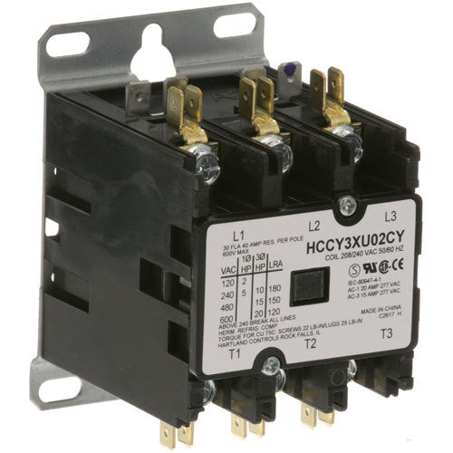 Hubbell C25DND330B, CONTACTOR 3P 30/40A 208/240V