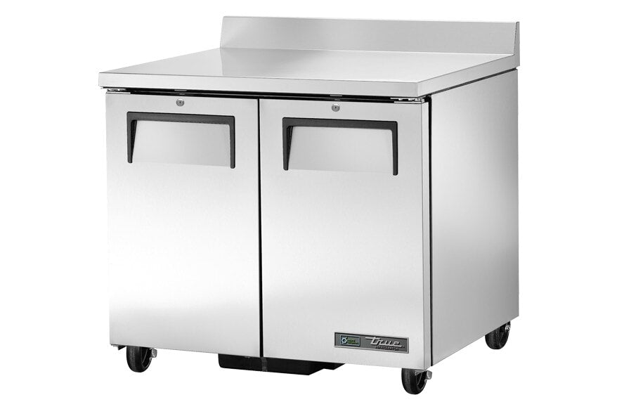 True TWT-36-HC, 36" 2 Solid Swing Door Worktop Refrigerator