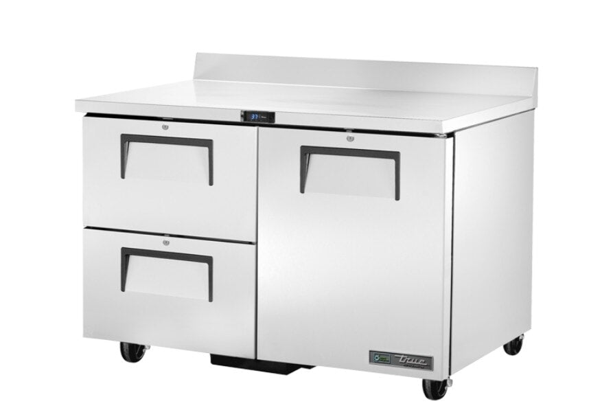 True TWT-48D-2-HC, 48" 1 Solid Swing Door 2 Solid Drawer Worktop Refrigerator