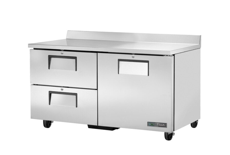 True TWT-60D-2-HC, 60" 1 Solid Swing Door 2 Solid Drawer Worktop Refrigerator
