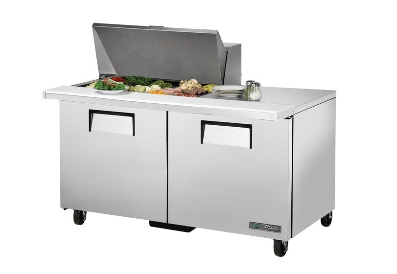 True TSSU-60-15M-B-HC, 60" 2 Door Mega Top Sandwich / Salad Prep Unit, includes (15) 1/6 size pans
