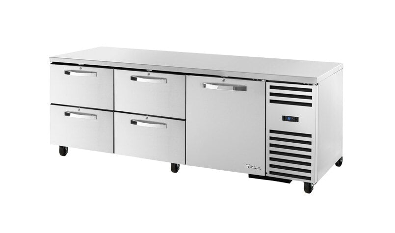True TUC-93D-4-HC~SPEC3, 93" 1 Solid Swing Door 4 Drawer Deep Undercounter Refrigerator