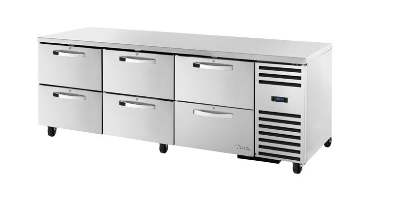 True TUC-93D-6-HC~SPEC3, 93" 6 Solid Drawer Deep Undercounter Refrigerator