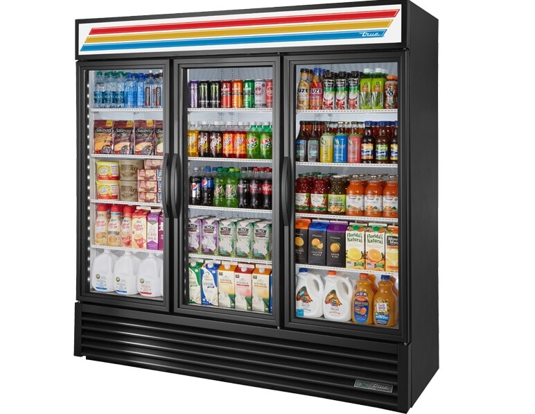 True GDM-72-HC~TSL01, 3 Door, Glass Swing Door Refrigerator