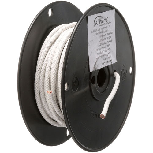 Mavrik 381294, High Temperature Wire, 10 ga White, SRGN, 50 ft Roll