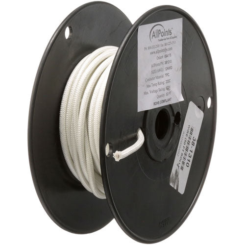 Mavrik 381310, High Temperature Wire, 12 ga White, SF2, 50 ft Roll