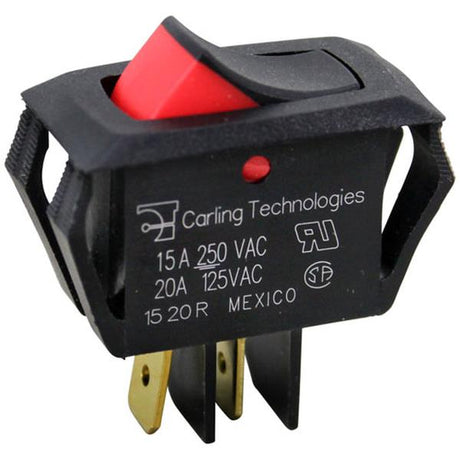 Wells 66947, Rocker Switch, On/Off, SPST, Snap-In