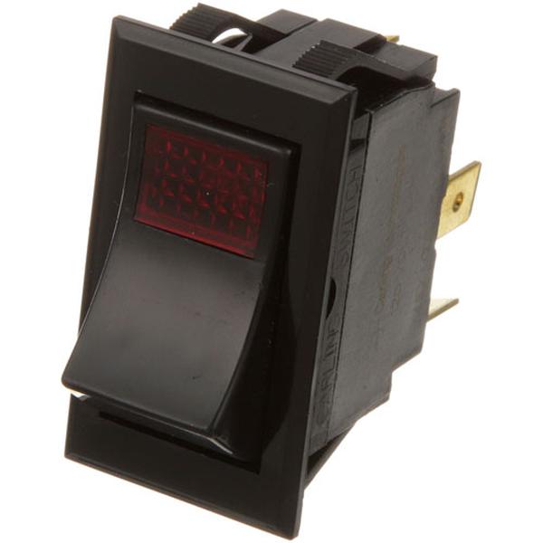 Pitco 60046201, Rocker Switch, SPST On/Off, Red Lighted, 3 Tab