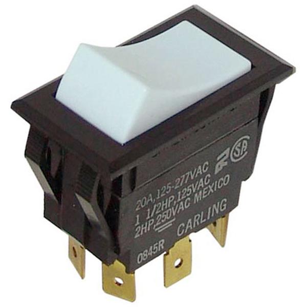 Metro RPC13-128, White DPDT Rocker Switch