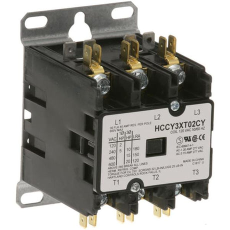 Frymaster 807-0071, Contactor, 3 Pole, 30/40A, 120V