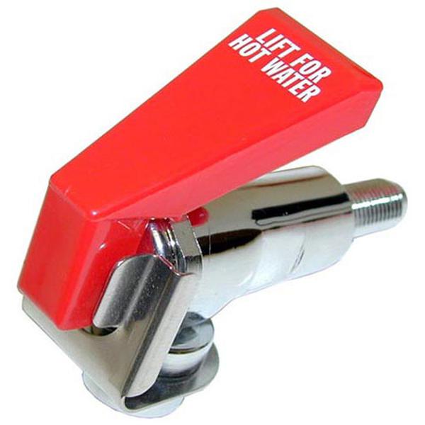 Bunn 12915-0000, Hot Water Faucet Assembly with Pressure Relief, Red Handle