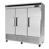 Turbo Air TSF-72SD-N, 82" 3 Solid Door Reach-In Freezer, Super Deluxe Series