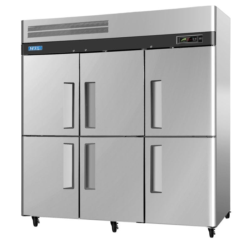 Turbo Air M3R72-6-N, 77" Reach-In Top Mount M3 Series - Half Soild Door Refrigerator