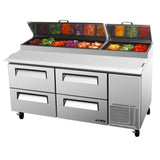 Turbo Air TPR-67SD-D4-N, 67" Pizza Prep Super Deluxe Series with (4) Drawers