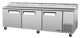 Turbo Air TPR-93SD-N, 93"  Pizza Prep Super Deluxe Series with (3) Doors