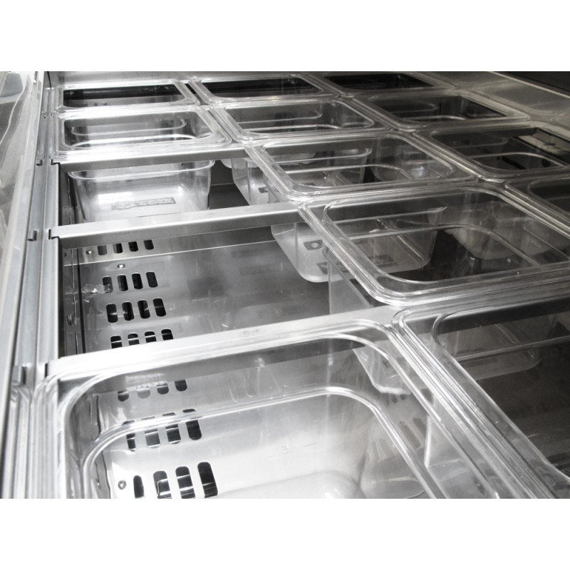 Turbo Air TST-72SD-30-N, 72" Mega Top Unit Super Deluxe Series with (3) Doors, (30) 1/6 size pans