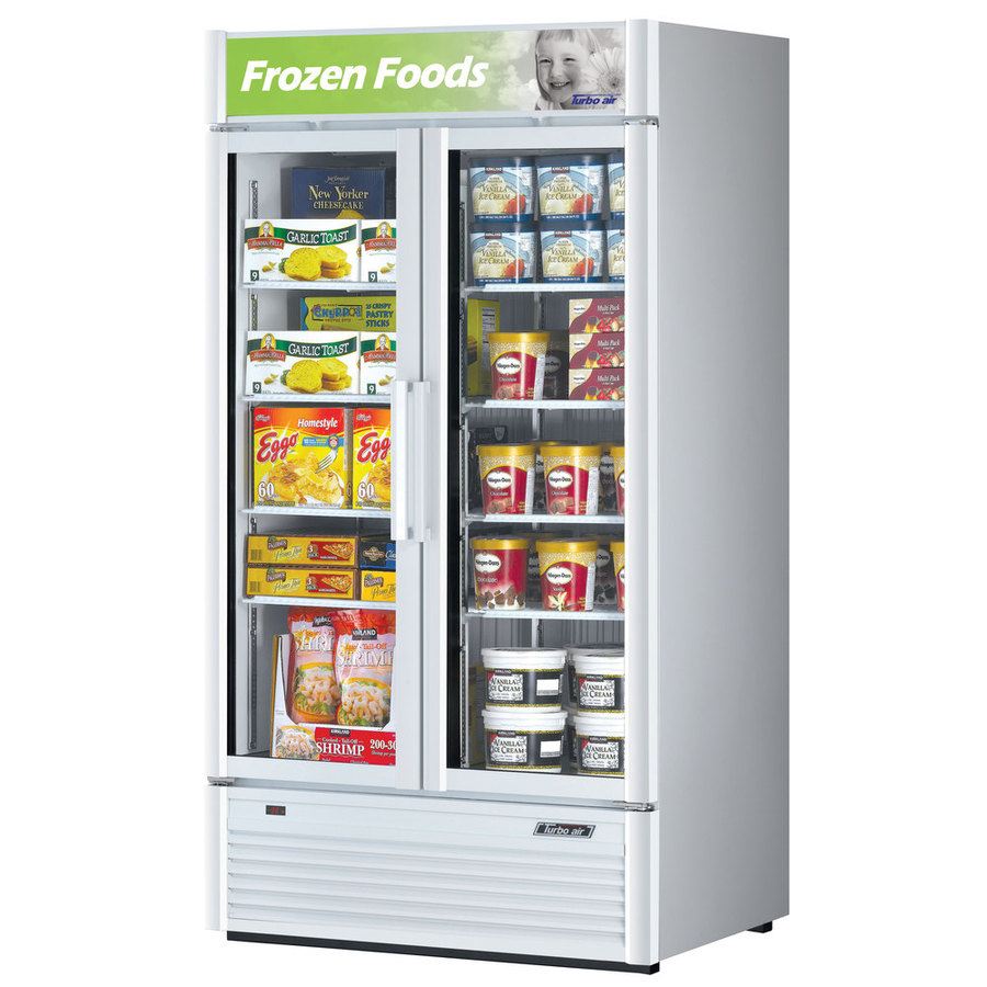 Turbo Air TGF-35SD-N_WH, 39 1/2" Swing Door Freezer Super Deluxe Series with (2) Glass Doors