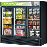 Turbo Air TGF-72SD-N_BL, 78" 3 Swing Glass Door Merchandiser Freezer, Super Deluxe Series