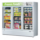 Turbo Air TGF-72SD-N_BL, 78" 3 Swing Glass Door Merchandiser Freezer, Super Deluxe Series