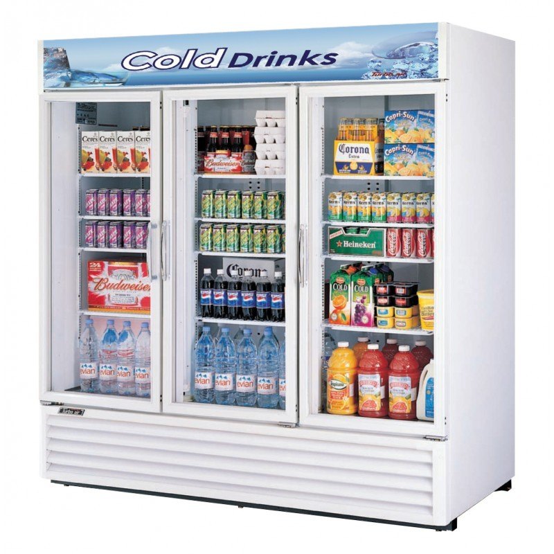 Turbo Air TGM-72RS, 78" Swing Door Refrigerator with (3) Doors