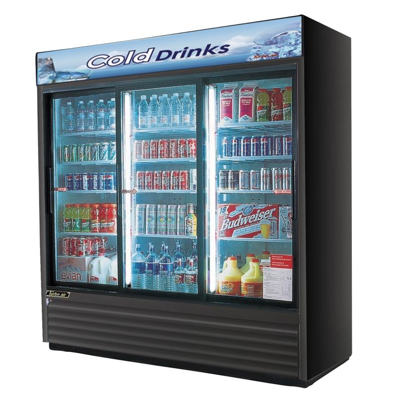 Turbo Air TGM-69R(B)-N, 78" Sliding Door Refrigerator with (3) Doors