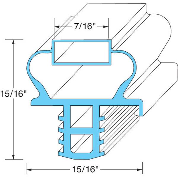 Delfield 1701189, Door Gasket, 27" Low Profile, 24.26" x 15.412"