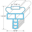 Randell INGSK1030, Door Gasket, 24.25 x 24.25 in, Push-In