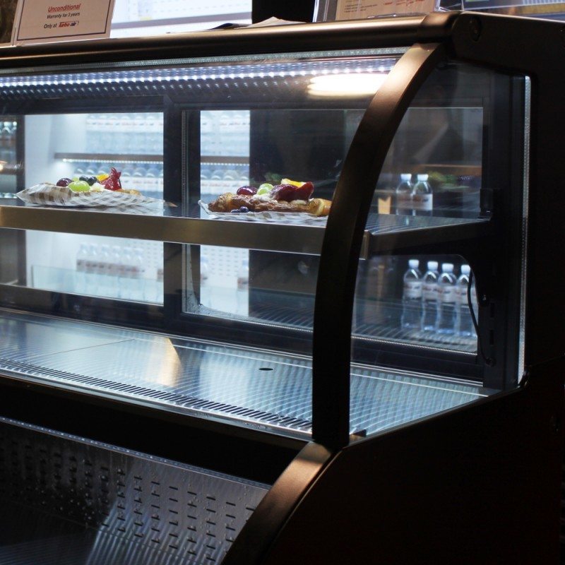 Turbo Air TOM-W-40SB-N, 39" Horizontal Open Display Case Merchandiser w/ Dry Top Case, Slim Line, Black