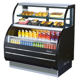 Turbo Air TOM-W-60SB-N, 63" Horizontal Open Display Case Merchandiser w/ Dry Top Case, Slim Line, Black