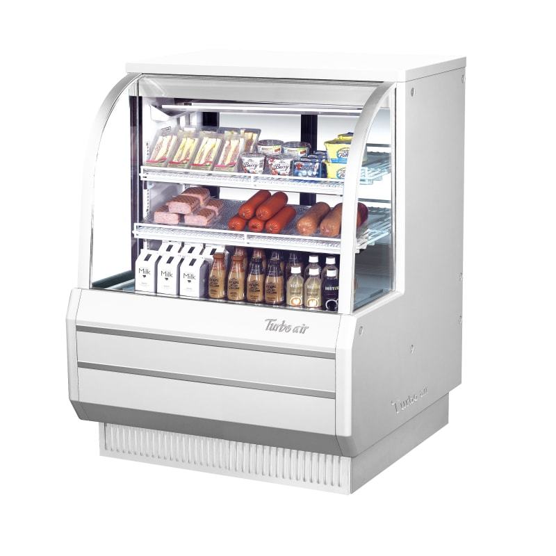 Turbo Air TCDD-48H-W-N, 48" Curved Glass High Profile Refrigerated Deli Display Case