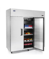 Atosa MBF8006GR, 77" Triple Solid Swing Door Reach-In Refrigerator