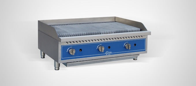 Globe GCB36G-SR, 36" Stainless Steel Radiant Heat Charbroiler