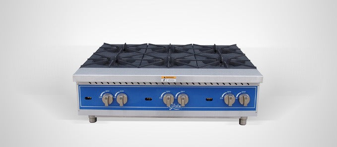 Globe GHP36G, 36" 6-Burner Gas Hot Plate