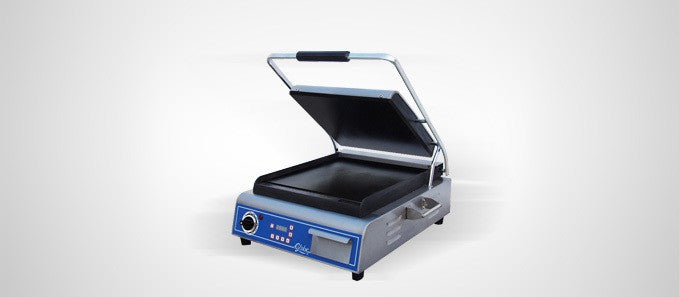 Globe GSG14D, 14"  Single Sandwich Grill with Smooth Plates