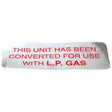 Vulcan 00-421727-00009, Plate, Natural to Propane Gas