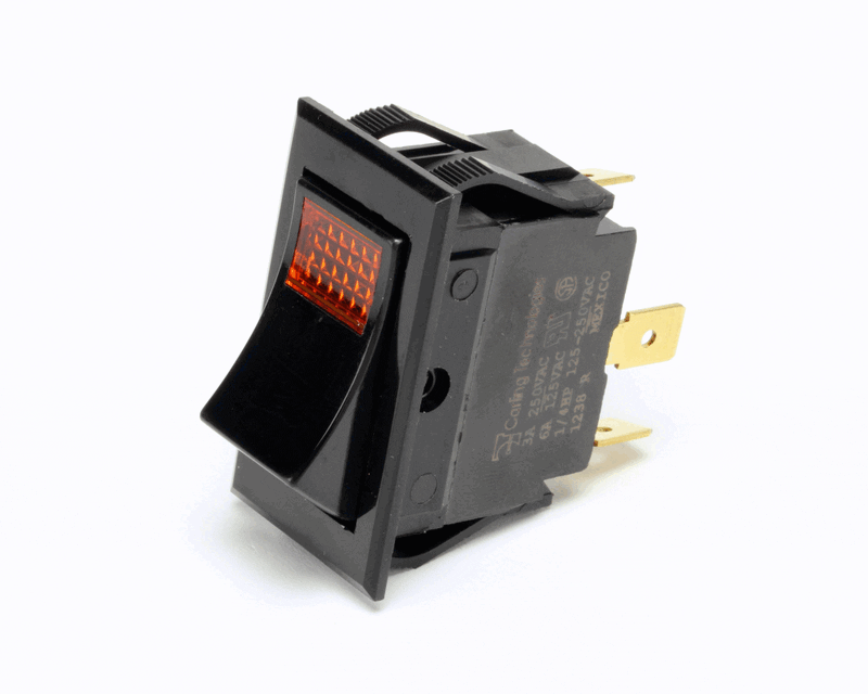 Bunn 02753-0000, Switch, On/Off, Rocker, SPST, Lighted Amber, 120V