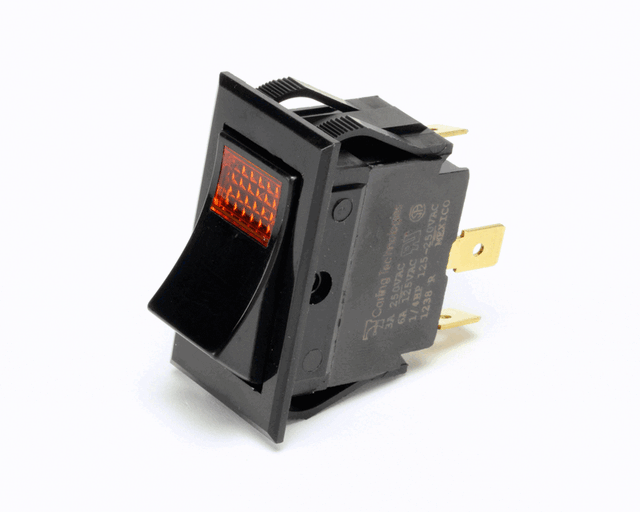 Bunn 02753-0000, Switch, On/Off, Rocker, SPST, Lighted Amber, 120V