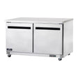 Arctic Air AUC60F 61-1/4 inch two door stainless steel undercounter freezer, doors closed