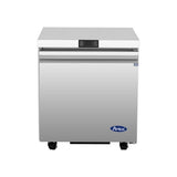 Atosa AUR27SD 27-1/2" 1 solid door undercounter refrigerator, front view, door closed
