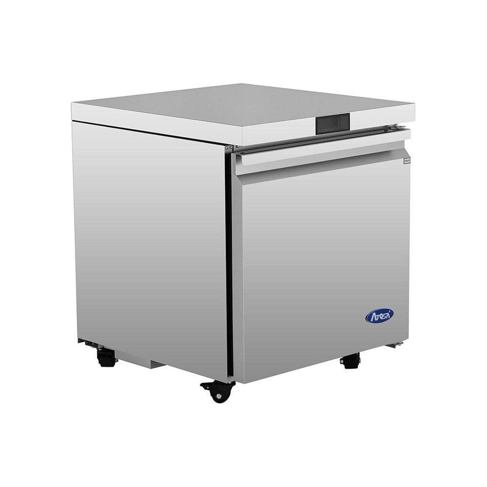 Atosa AUR27SD 27-1/2" 1 solid door undercounter refrigerator, angled side view