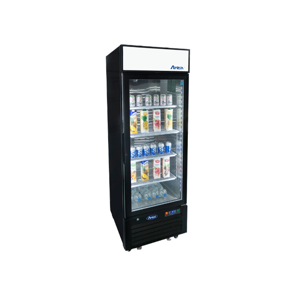 Atosa MCF8720GR 27" 1 glass door merchandiser freezer, angled side view