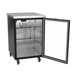 Beverage Air BB24HC-1-FG-B 24" one glass door back bar cooler, with the door open showing the interior