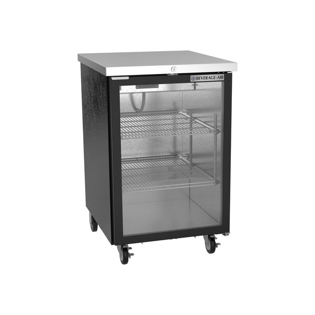 Beverage Air BB24HC-1-G-B 24" one glass door back bar cooler, front view, door closed