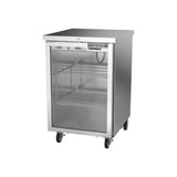 Beverage Air BB24HC-1-G-S 24" one glass door back bar cooler, side angle view, door closed