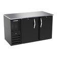 Beverage Air BB58HC-F-B 58" two solid doors back bar cooler, front view, doors closed